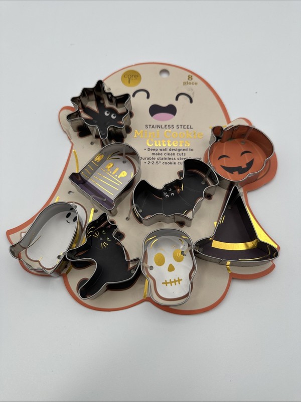 8 Piece Halloween Stainless Steel Mini Cookie Cutters T24