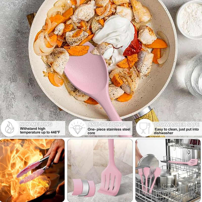 22-Piece Silicone Cooking Utensils Set, Heat Resistant & gallery