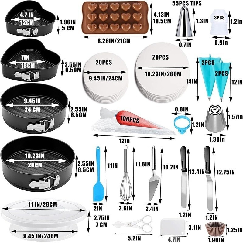 540PCS Professional Baking Tools Set Springform Pans Cake Decorating Supplies US gallery
