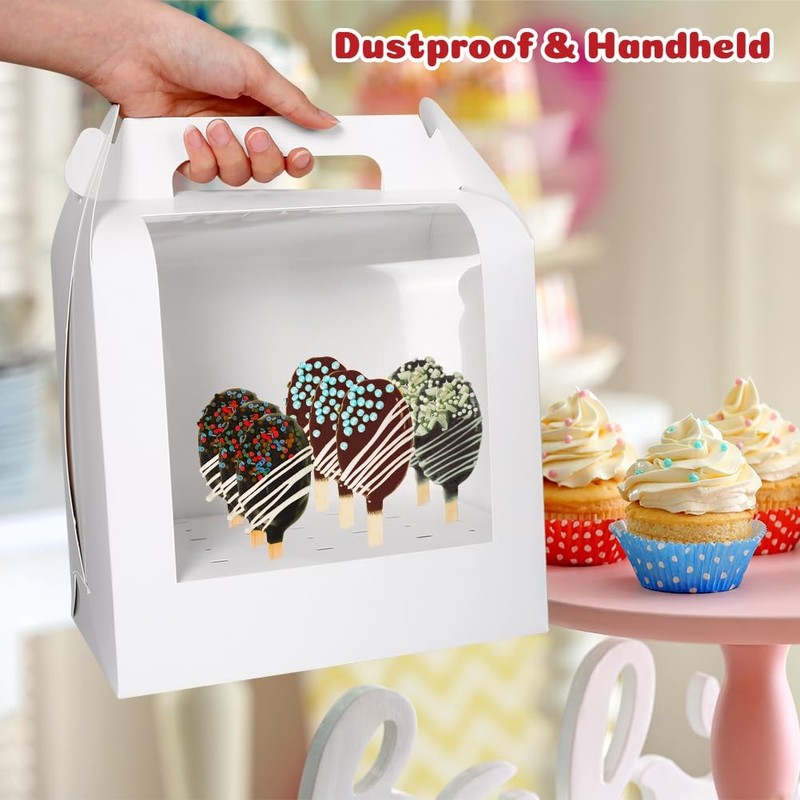 Portable Cake Pop Holder Boxes: 4Pcs Packaging Containers with white gallery