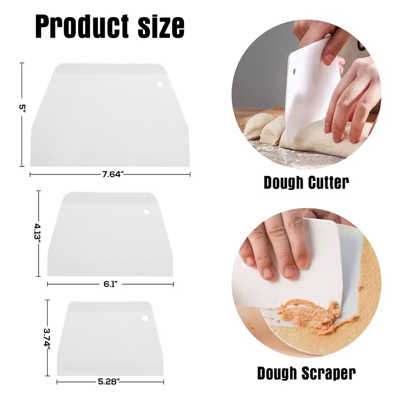 Cake Scrapers and Smoother Set Small Medium Large White Decorating Tools gallery