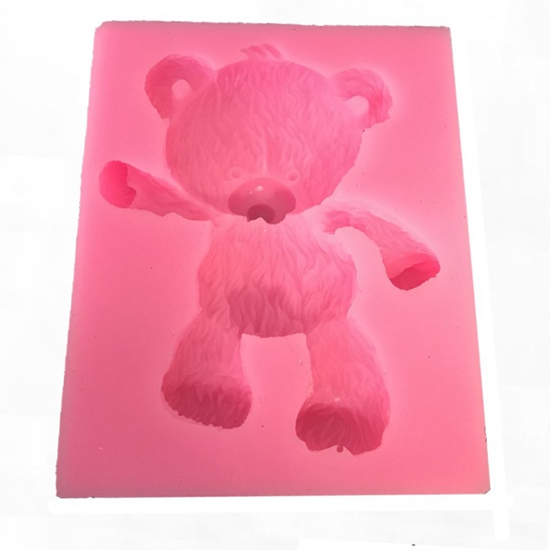 3D Plush Bear Silicone Mold Cake Jelly Candy Baking Mold for Wedding Birthday