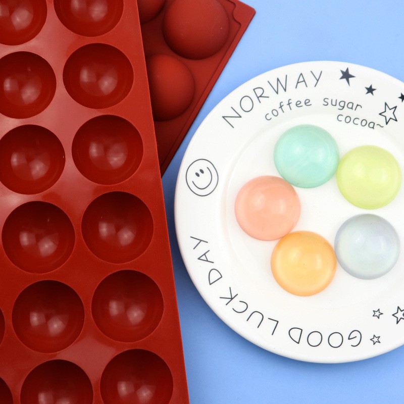 2pcs 8-connected small semi-circular silicone chocolate mold DIY Ice Grid Mold