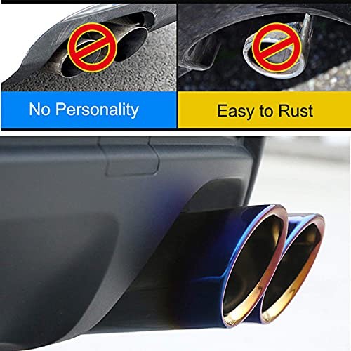 Stainless Steel Car Exhaust Muffler Tips Pipes compatible with VW Roasted blue gallery