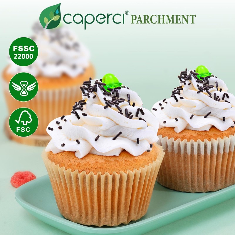 Unbleached Parchment Cupcake Liners 225pcs - Standard Paper Muffin Liners Cup... gallery
