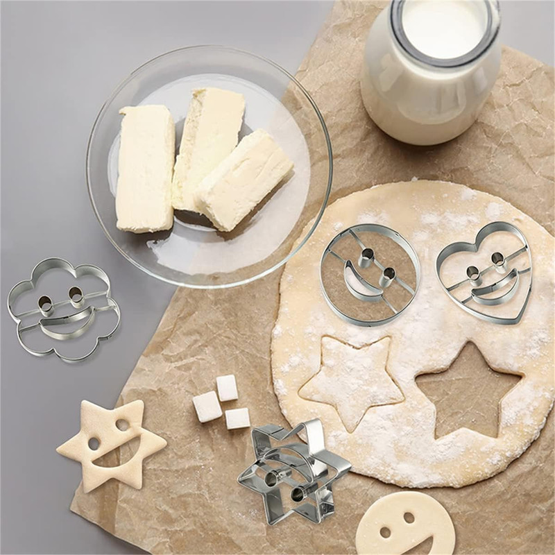 Smiley Face Stainless Steel Cookie Mold 3D Cake Mold,4 Pcs Cutters Diy Cookie gallery