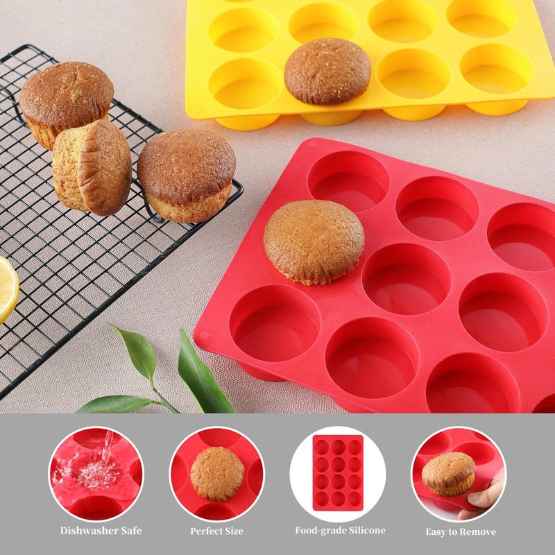 2PCS Silicone Oreo Cookie Chocolate Molds 12-Cavity Round Silicone Baking Mold f gallery