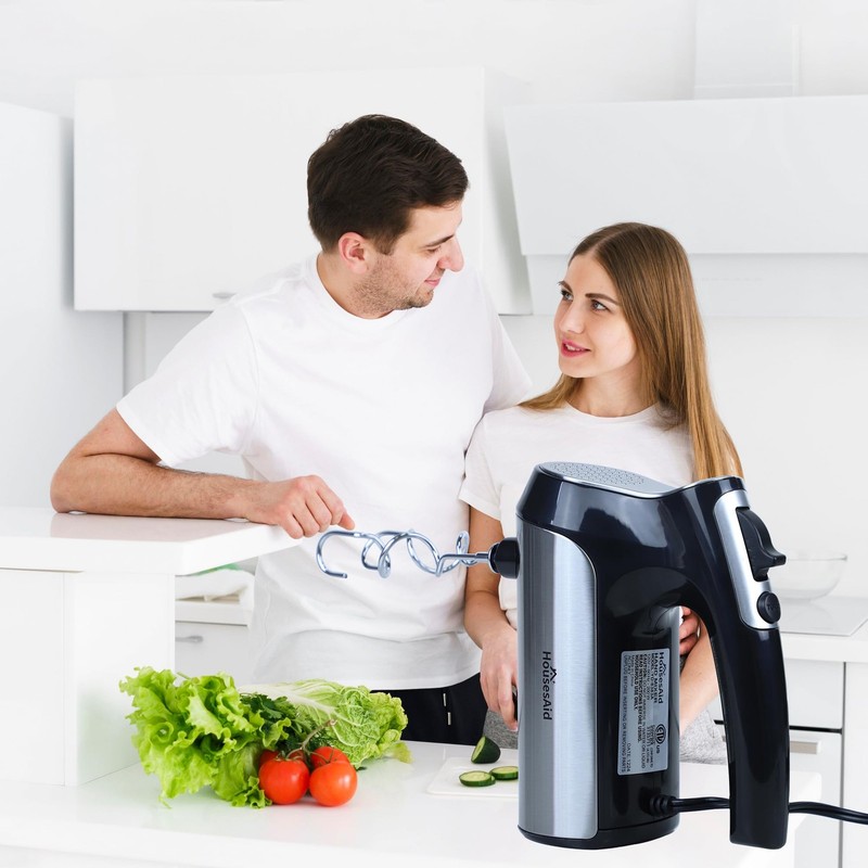200W Hand Mixer, Lightweight Electric Mixer with Turbo Function, 5-Speed Hand... gallery