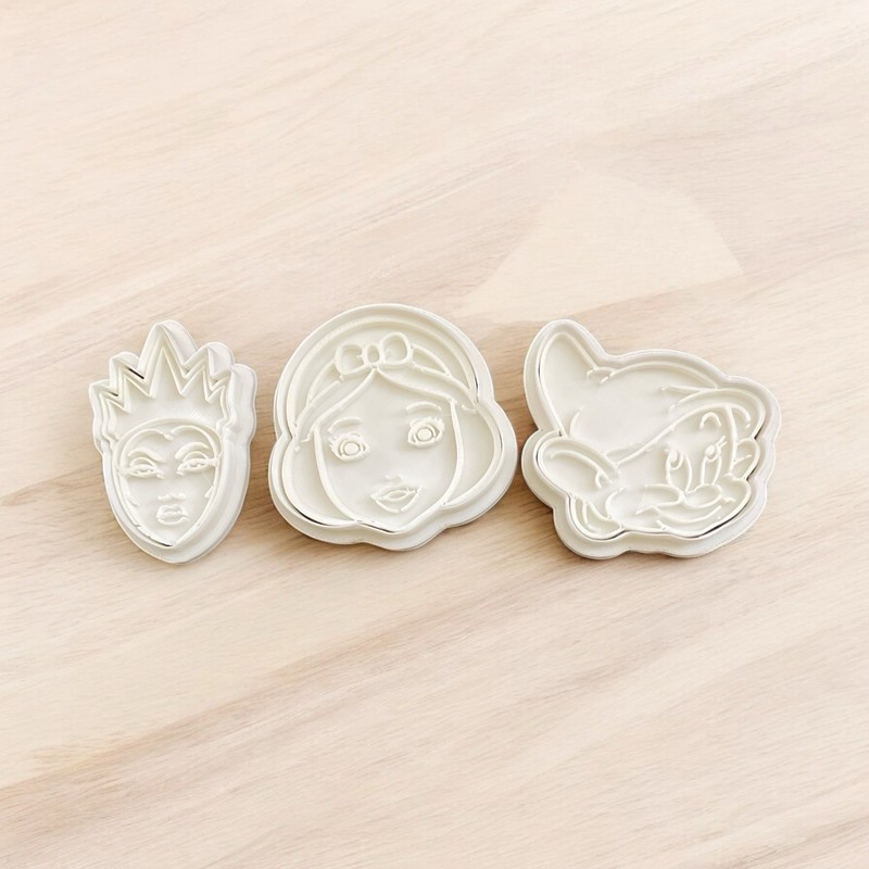 Snow White Cookie Cutter 3D Printed Plastic set of 3