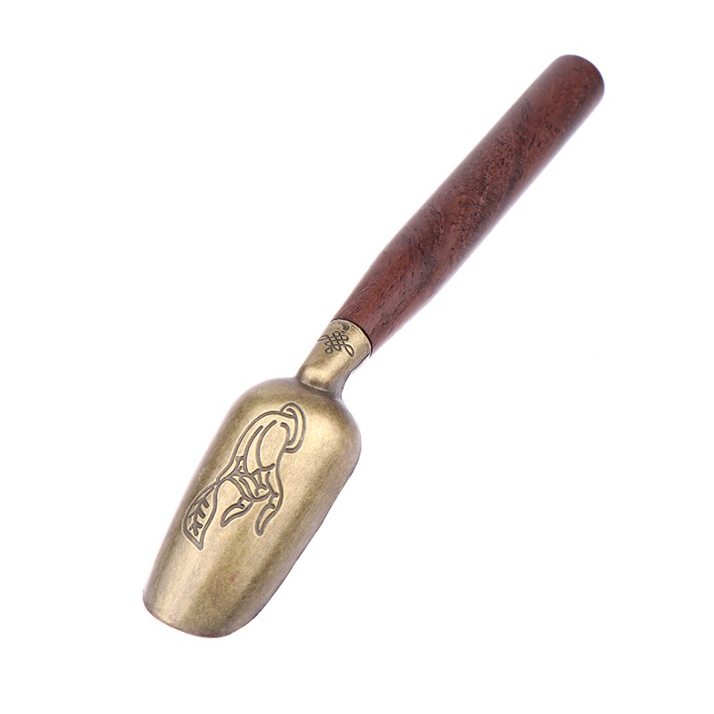 Wooden Handle Tea Shovel Tea Spoon Copper Ebony Coffee Scoops Teaspoons