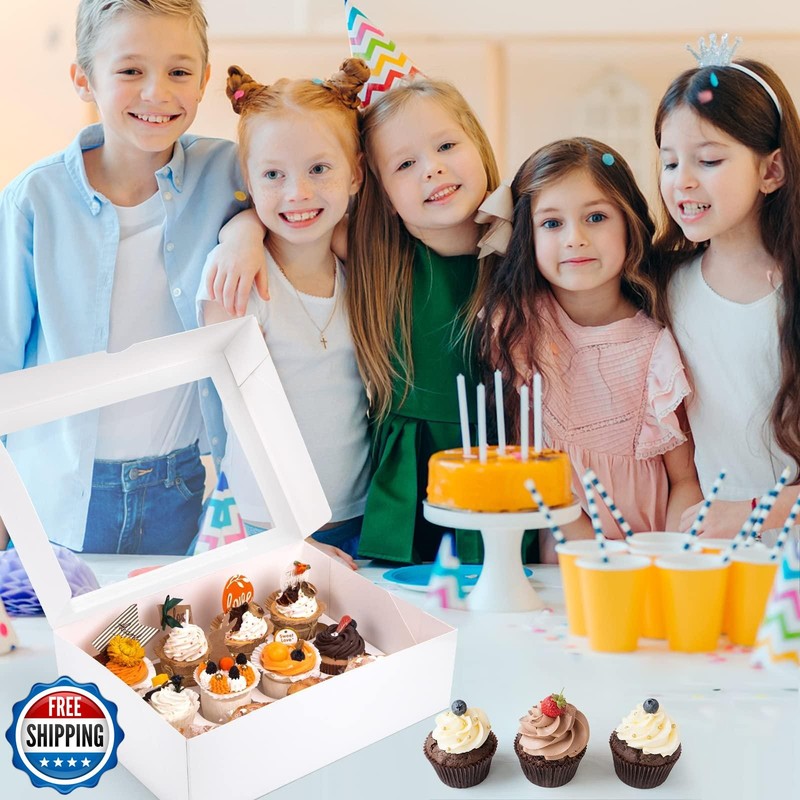 VGOODALL 12 Count Cupcake Boxes, 6PCS Cupcake Container with Wind gallery