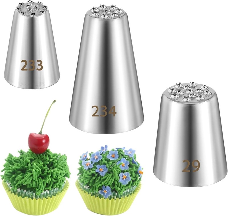 3 PCS Grass Piping Tip, Frosting Tips, Large Piping Tips for Cake Decorating