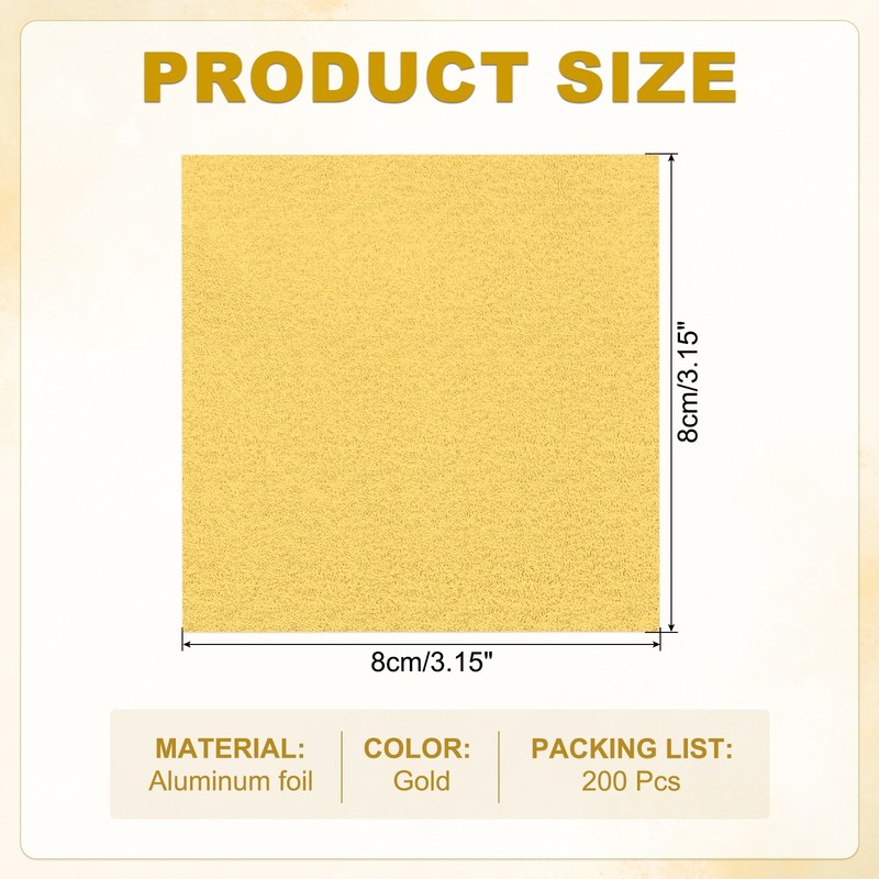 200 Pcs 3x3 Inch Foil Candy Wrappers Chocolate Wrapping Paper Dark Gold gallery