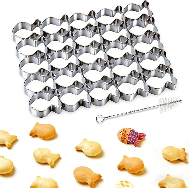 Gold Fish Cracker Cutter 25 Cavity Fish Cookie Cutter Mini Gold Fish Shapes