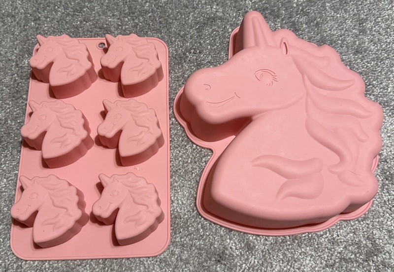 Unicorn Silicone Cake Mold Set 6 Mini Cupcake Muffin Chocolates Jelly Milds Lot