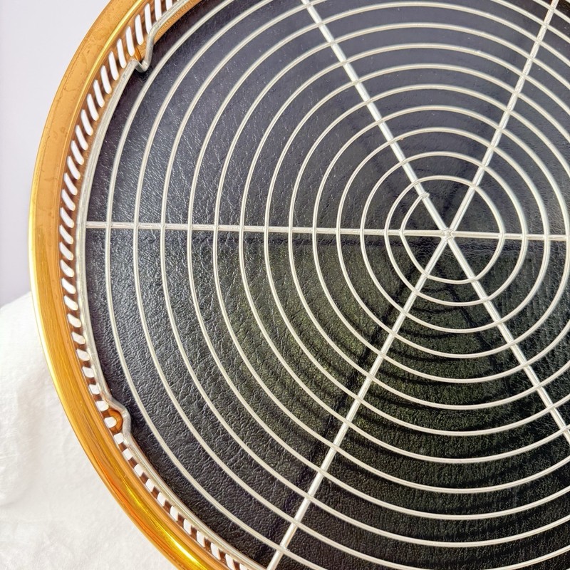 Vintage Cake Cookie Aluminum Wire Rack with Copper Tray Holder Unique 13” Round gallery