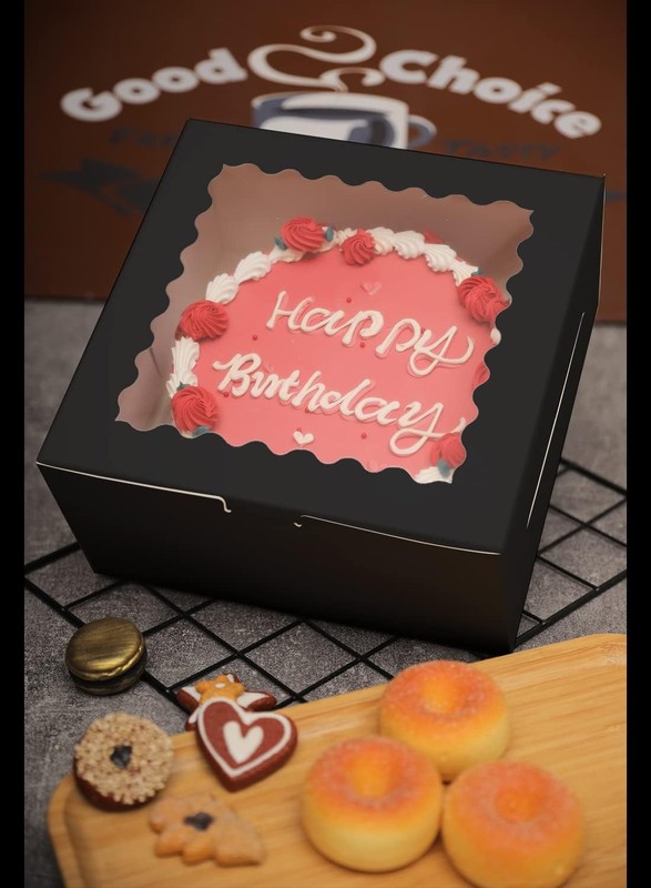 36 PCS Black Square Bakery Cake Boxes with 18 Boards Window 10x10x5 Inch gallery