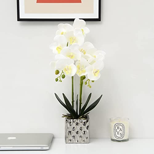 Artificial Orchid, Silver Vases, Home Decoration Flower Arrangements, Faux gallery