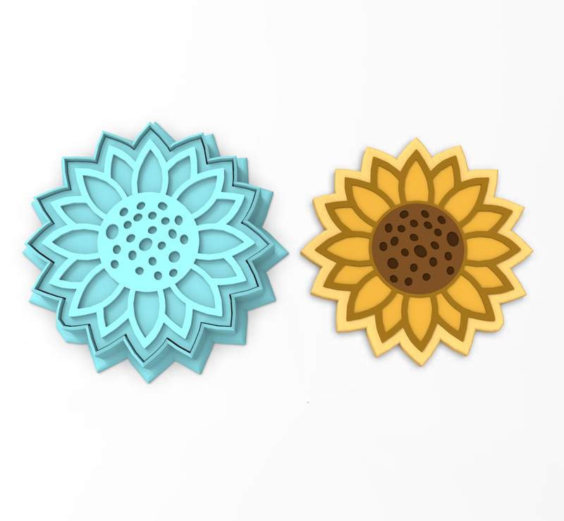 Sunflower Cookie Cutter & Stamp | Flower Fall Seed Sun Pumpkin Festival Sol