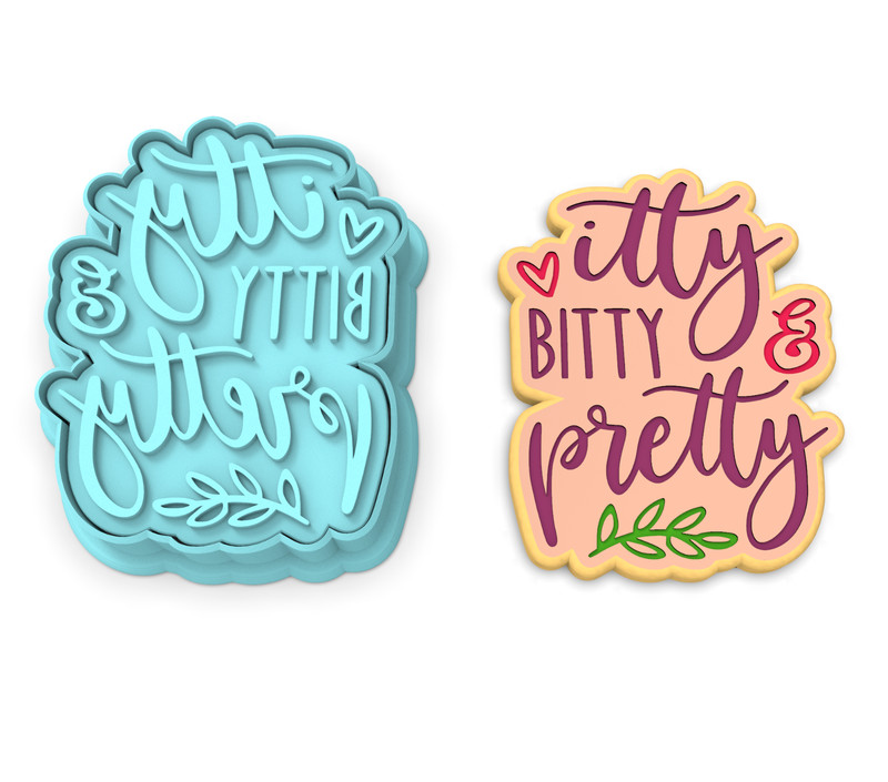 Itty Bitty and Pretty Cutter & Stamp | Baby Shower Infant Newborn Girl Lady