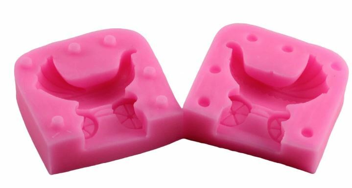 3D Baby Stroller Silicone Mold 2 Piece Fondant Chocolate Ice Marzipan Resin Soap gallery