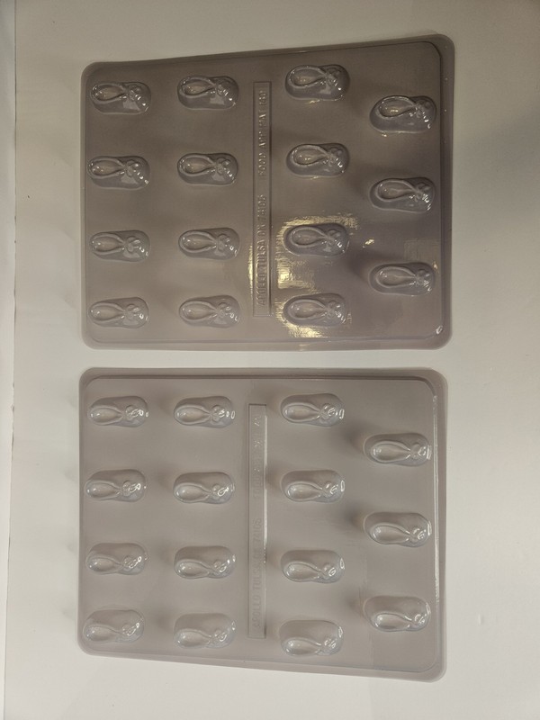 Plastic Baby Shower Chocolate Molds Lot Of 9 Carriage Bottle Shoes Teddy Bear gallery