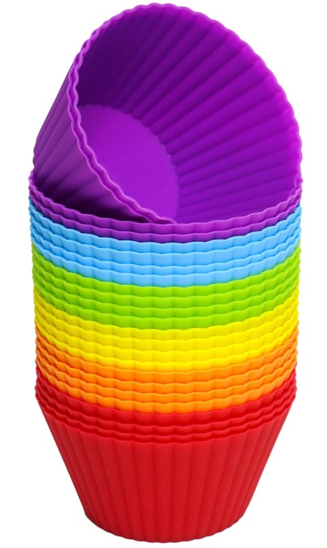 24 Pack Extra Large Silicone Cupcake Muffin Baking Cups Jumbo Liners Set