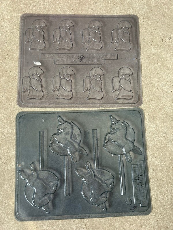 Chocolate Candy Mold Sheets Lot Of 12 Hearts, Christmas, Pumpkins Unicorn Bunny gallery