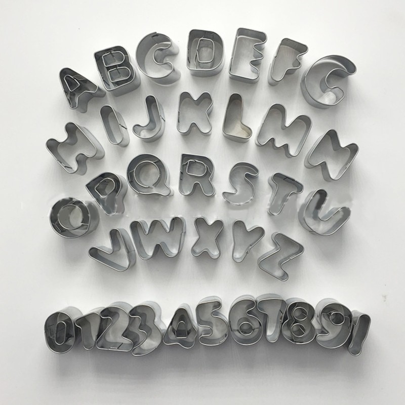 37 pcs Food-Grade Stainless Steel Number Letter Christmas Cookie Cutters Durable gallery