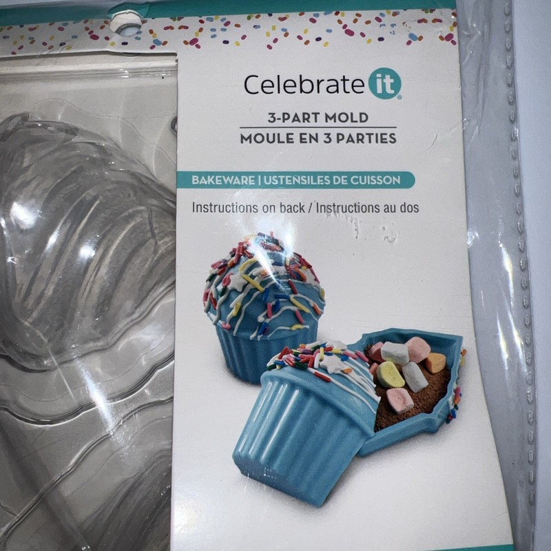 Celebrate It 3-Part Mold For Hot Chocolate Bombs Or Desserts- Cupcake shape gallery