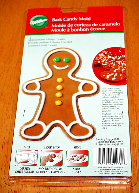Wilton ~ GINGERBREAD MAN BARK CANDY MOLD #2115-2167 – Plastic New – 7 Inch Tall