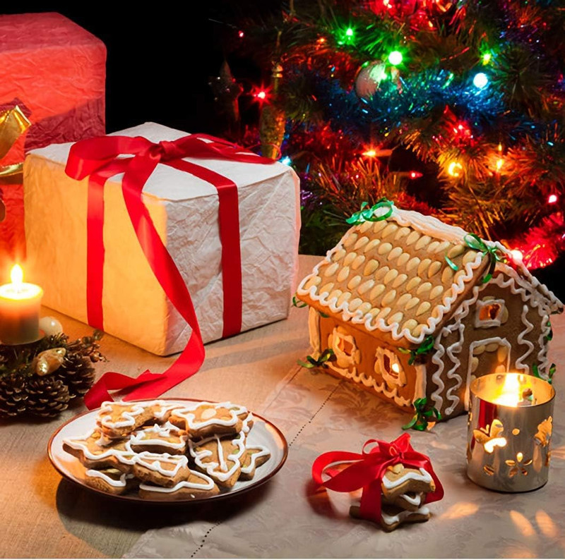 (Set of 10) Gingerbread House Cookie Cutter Set, 3D Gingerbread House Kit Christ gallery