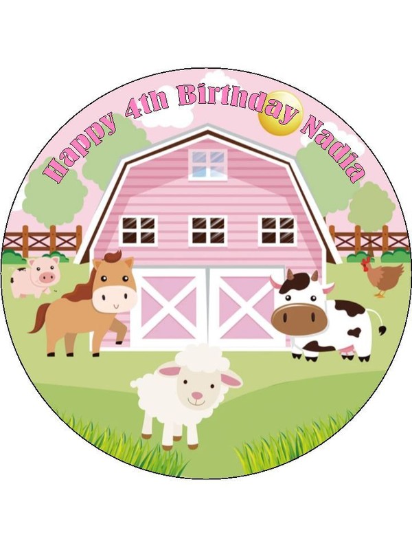 Farm Animal Edible Cake & Cupcake Toppers – Icing – Birthday Party Decorations