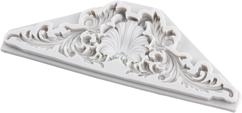 Baroque Polymer Clay Molds Baroque Scroll Lace Relief Flower Silicone Mold gallery