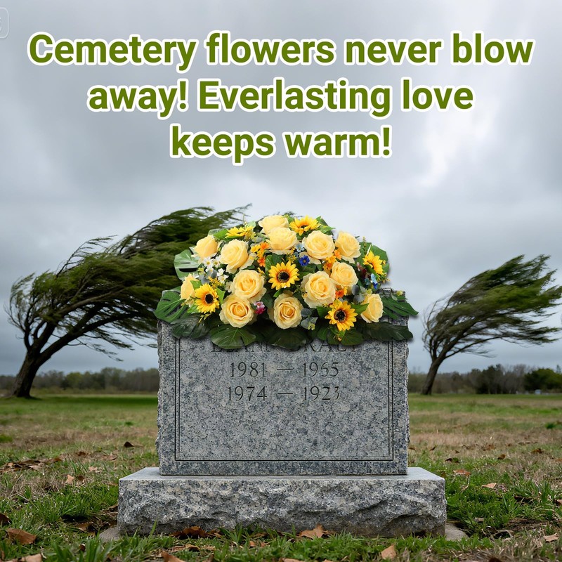 All Special Headstone Saddle Flowers For Cemetery - Baseartificial gallery