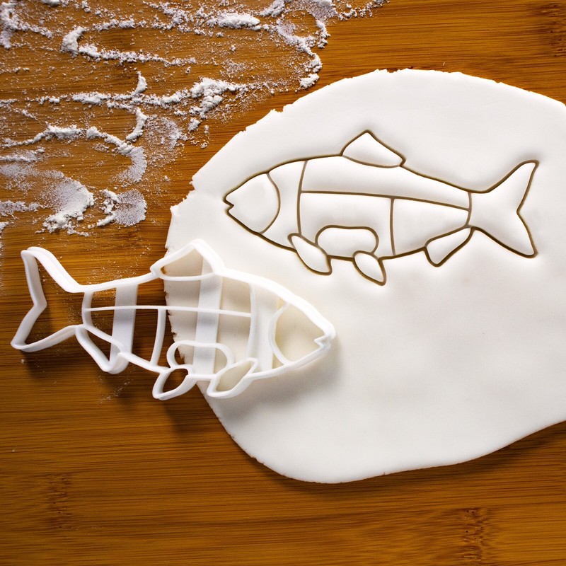 Fish Butcher Cut Cookie Cutter – chef seafood guide chart diagram farm kitchen
