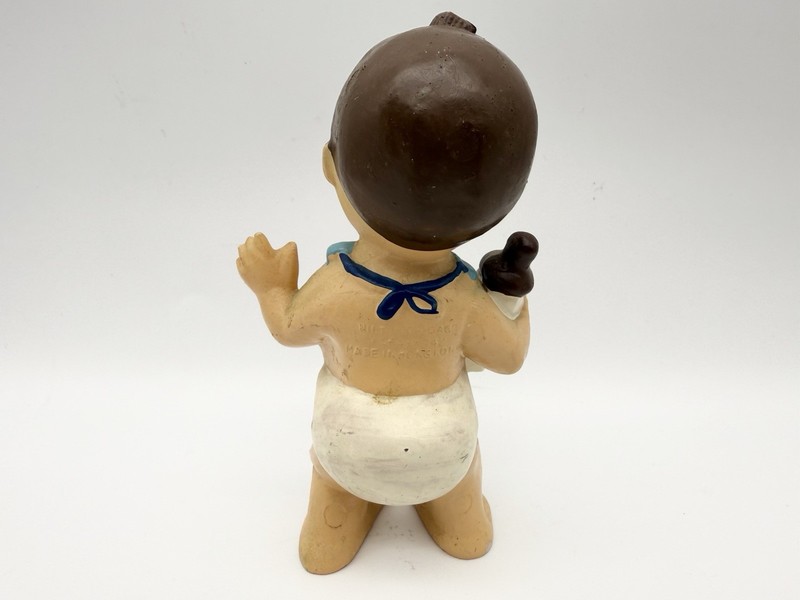 Vtg Wilton Blue Baby First 1st Birthday Brunette Cake Decoration Topper 4.5"H gallery