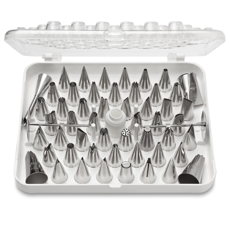 783-55 Piece Cake Decorating Set, Includes 52 Stainless Steel Tubes, 1 Standa…