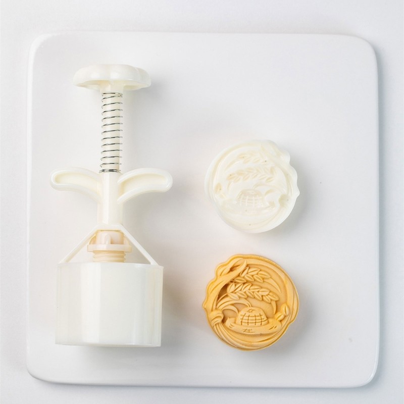 Elegant Pattern Embossed Mooncakes Mould Beautiful Hand Press Pastries Stamps gallery