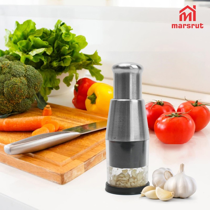Pressed Garlic Chopper Stainless Steel, Mini Manual Masher One Size, Silver gallery