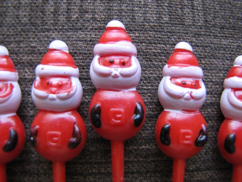 CHRISTMAS Themed - 21 Plastic Cupcake / Desert Toppers / Pick Style gallery