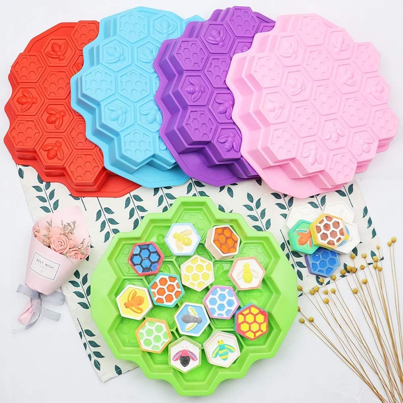 2Pcs Honey Comb Bees Chocolate Mold Honeycomb Silicone Molds Cake Pan Mold Go... gallery