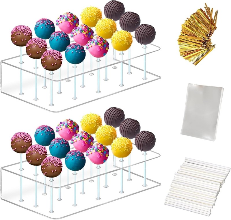 Acrylic Lollipop Holder,2PC Cake Pop Stand Display Cake Pop Holder 100PCS Lol... gallery