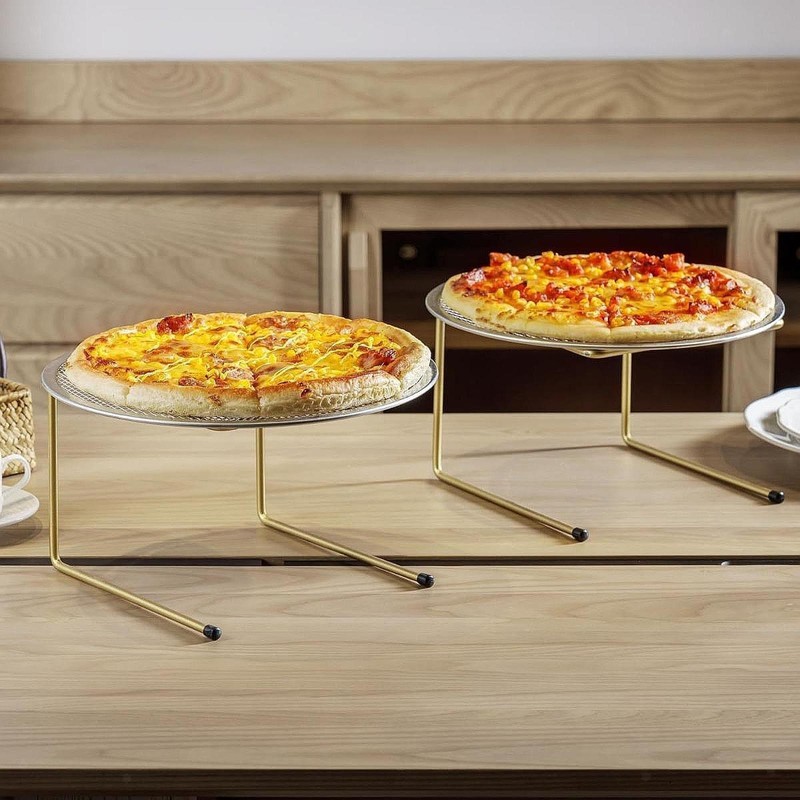 4Pcs Iron Wire Pizza Tray Risers Display Racks Kitchen Practical Sturdy Pizza