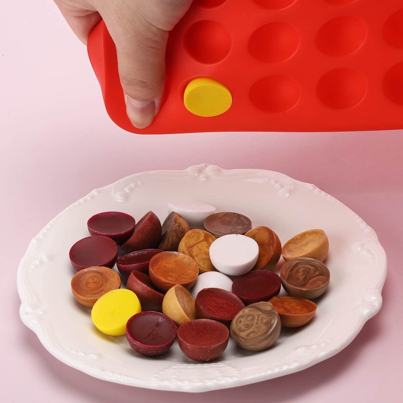 2 Pcs Small Silicone Molds, 140 Cavity Semi Sphere Molds for Chocolate, Bakin... gallery