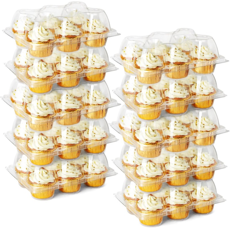 (6 Count x 40 Sets) Cupcake Containers, Half Dozen Clear Cupcake Boxes, Thick…