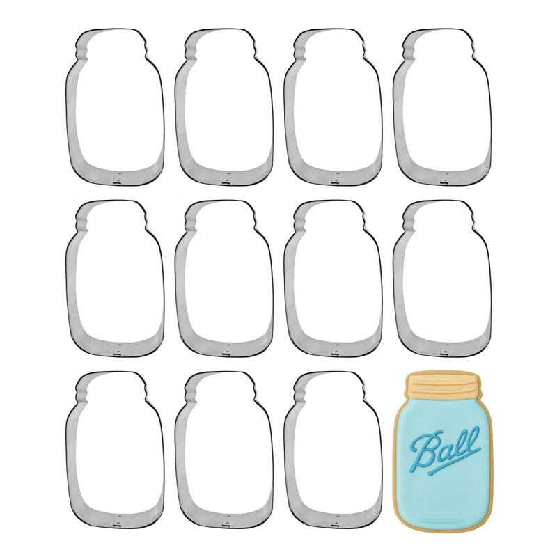 1 Dozen 12 Mason Jar 4.5” Cookie Cutter Metal Wedding Favor Made in the USA
