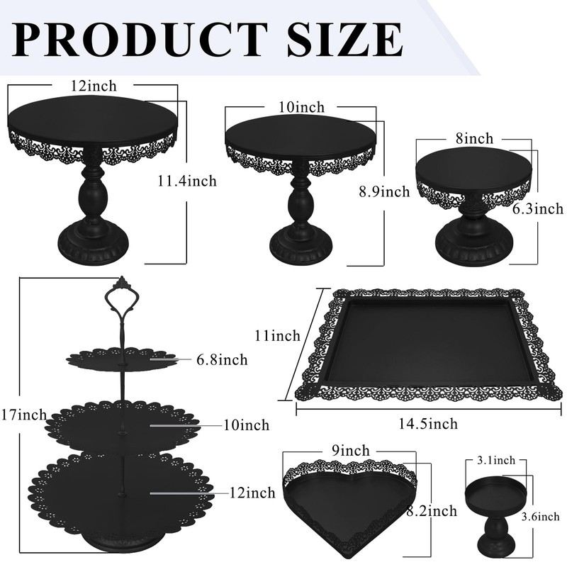 JALANCY Set of 9 Cake Stands Metal Cupcake Stand Set Multiple Styles Candy Fr... gallery