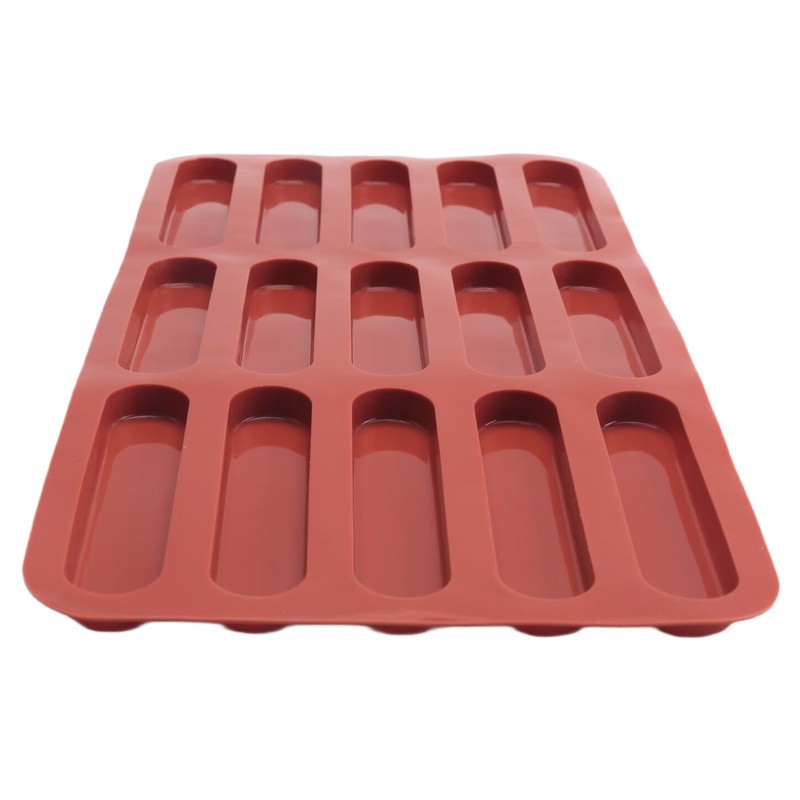 Tiramisu Finger Biscuit Silicone Mould,15 Cavities Cereal Bars Baking Mould9574