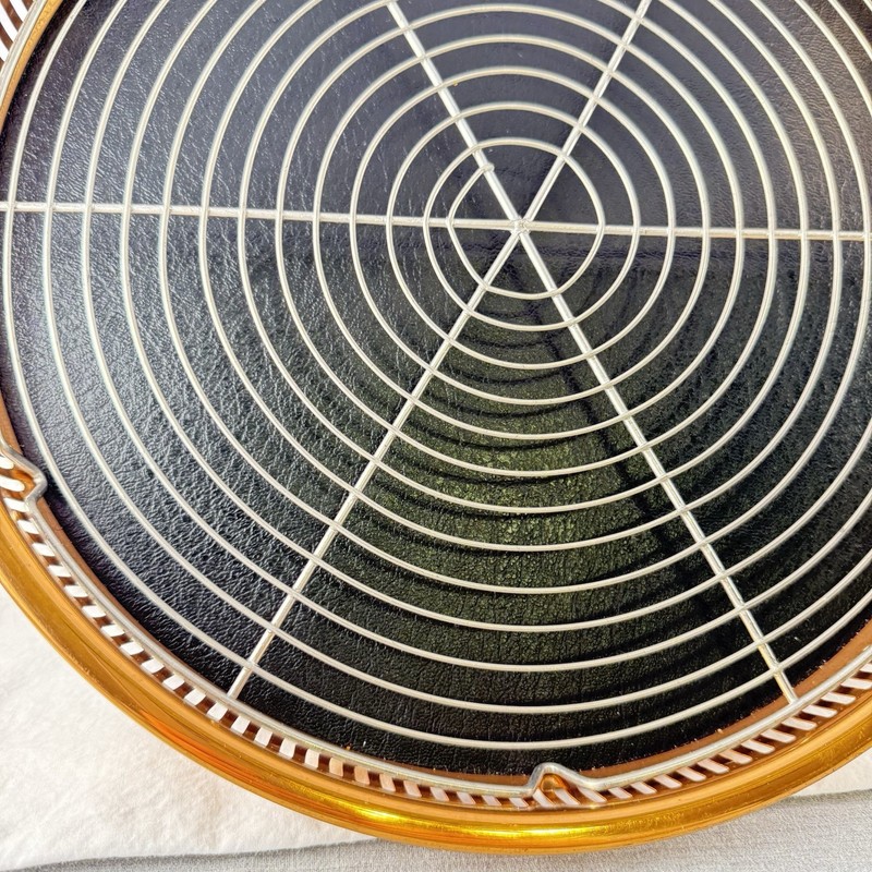 Vintage Cake Cookie Aluminum Wire Rack with Copper Tray Holder Unique 13” Round gallery